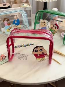 100% Authentic Crayon Shinchan Cosmetics Bag Storage Bags Waterproof Cartoon PVC Material Travel Portable Birthday Gifts 2909-50
