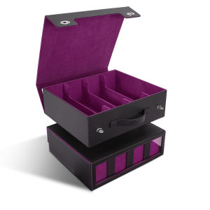 Trading Card Storage BoxHolds 3000+ Sleeved Cards with Magnetic Holders  4-Row Deck fits for TCG Sports Card