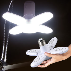 AC 85-265V 220V 28W E27 Fan Shape LED Bulb Ceiling Light Lampada Foldable LED Light Bulb for Home Living Room Warehouse Garage