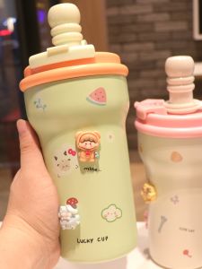 Cốc Cắm Trại Bằng Thép Không Gỉ 600ml Có Van Chui Cốc Đựng Cà Phê Cách Nhiệt Cốc Đựng Nước Lạnh Cốc Di Động Quà Tặng Cho Nữ