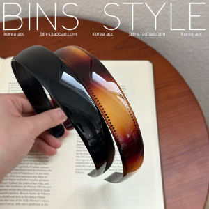 South Korea Import Ins Bloggers Same Style Ink Brown Black Wide Edge Acrylic Headband with Teeth Non Slip Hairpin Hair Hoop