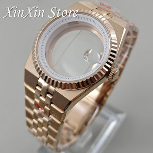 Rose Gold 40mm 904L Stainless Steel Sapphire Crystal Watch Case For NH34 NH35 NH36 NH38 NH70 NH72 4R35 Movement For 28.5mm Dial