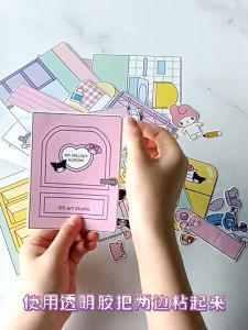 Buku Aktiviti Senyap Kuromi My Melody Mainan DIY Kanak Kanak Perempuan Siap Guna Tanpa Gunting Doodle Buku Interaktif Sanrio Kuromi Quiet Book Free Cutting Squeeze Assemble Dress Up Sticker Book Girl 库洛米安静书免裁剪儿童男女孩手工制作DIY玩具成品捏捏乐豆豆本 A097