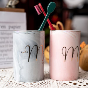 แปรงสีฟันเซรามิคถ้วยสําหรับคู่ Creative เรียบง่าย สไตล์นอร์ดิกน้ํายาบ้วนปากถ้วยทันตกรรมอ่างถ้วยอุปกรณ์ห้องน้ํา