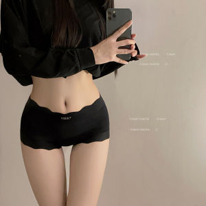 Womens Pure Cotton Antibacterial Ice Silk Seamless mid Waist Summer Thin Breathable Simple Safe Shorts Underwear Briefs