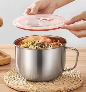 Hộp Đựng Cơm Bằng Thép Không Gỉ Bát Đựng Mì Ăn Liền Có Nắp Bát Đựng Mì Súp Hộp Đựng Cơm Nhanh Cho Học Sinh Bát Đựng Cơm Trưa