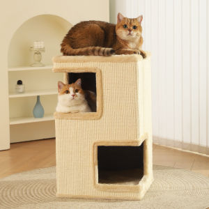 HOOPET | Space Saving All-Season Cat Climbing Frame Scratch Post Bed