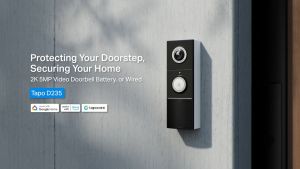 TP-LINK Tapo D235 Smart Video Doorbell Camera with Smart AI Detection Ultra-Wide 180° View IP66 Waterproof Wireless/Battery & Hardwire Options 2K 5MP Alexa Support