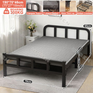 UPSEN Folding Bed Portable Bed Single Bed Frame Foldable Metal Bed Support 300KG For Single/Double Bed