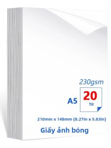 Giấy Ảnh Phủ Bóng Khổ A5 Chống Thấm Nước 230gsm Tương Thích Máy In Phun Giấy Ép Nổi Dùng Để In Ảnh