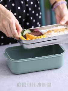 2 LAYER Lunch box Bento box Stainless steel 304 leakproof insulated lunch box with cutlery bag Bekal makanan tahan panas