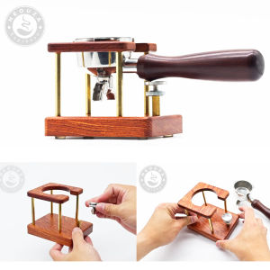 NEOUZA Espresso 51/54/58mm Tamper Station Coffee Tamping Stand Holder for Tamper Distributor Portafilter Natural Rosewood Wooden