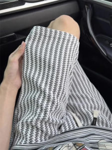 Summer Mens Knitted Shorts Casual Outdoor Quick Dry Sport Pants American Five-Point Leisure Mid-Length Straight Leg Trousers