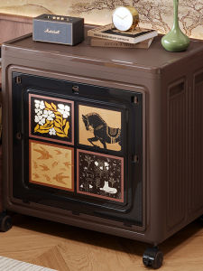 Large Capacity Vintage Style Foldable Storage Box Flip Cover Organizer Box for Clothes Toys Snacks Bedroom Closet Living Room