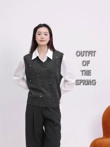BEIQIANI | V-Neck Design Elegance Womens Knit Vest