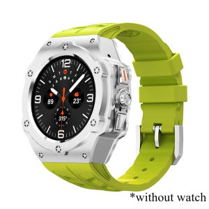 Luxury Modification Kit for Samsung Galaxy Watch 8 Ultra 2025 Carbon Case Rubber Strap for Galaxy Watch 7 Ultra 47mm Accessorie