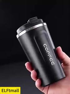 แก้วกาแฟ 510mL แก้วสแตนเลส 304 เก็บอุณหภูมิ นาน แก้วเก็บอุณหภูมิ มีฝาปิด ป้องกันการรั่วซึม ซีลซิลิโคน