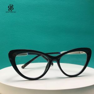 Berrybarton Kacamata Wanita Cat Eye Metal Plastik Lensa Minus Anti Radiasi Bluecromic 8341