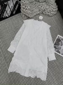 FREE SHIP Váy Thô 2 Lớp Chất Ren Xô Đục Thêu Tay Dài Vạt Nhọn 2 size S và M Phom từ 45kg đến 60kg #tâm phát 123