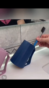 **TOP SELL**2025 NEW 2 Pcs Toothpaste Cup Brush Cup Bathroom Cup Gargle Cup Simplified Stylish Ultra Lightweight Mildew Proof Brush Water Splits Unbreakable Plastic Handle Handle Portable Toiletries 2 Keping Cawan Ubat Gigi Cawan Berus 牙刷杯