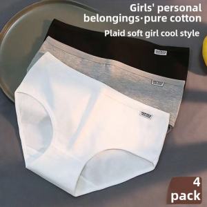 Pure Cotton Antibacterial Triangle Pants Womens Underwear Mid-Waist Short Shorts Breathable Comfortable Girls Briefs