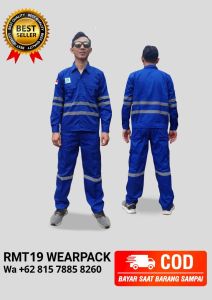 Wearpack safety K3 baju kemeja pria lengan panjang setelan atasan celana