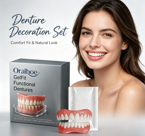 oralhoe | Denture Decoration Set Comfortably Cover Tooth Gaps Improve Smile Appearance Natural Fake Teeth Kit