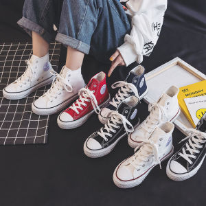 High-Top Canvas Shoes for Women 2023 Spring & Fall New Arrival Student K-style Ulzzang Trendy Harajuku Retro Easy Matching Ins Board Shoes