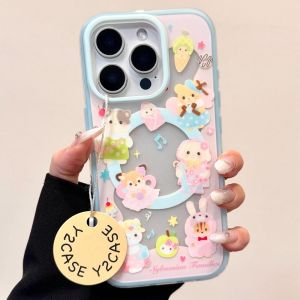 Cute 3D Silicone Raincoat for iPhone 16 pro Max 15 New Model 15 pro Max Womens 16 Two-In-One 13PM Apple Phone Case with Stand