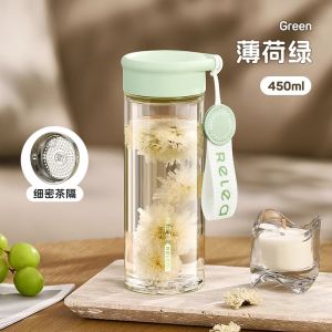 Heat Resistant Glass Tea Pot Floral Design Home Use Tea Brewing Water Pot Tea Set with Filter for Brewing Flower Tea