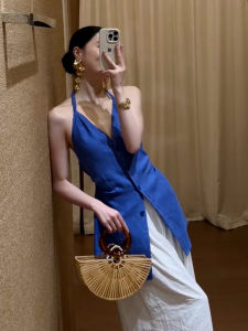 SHANGSHA | Elegant Luxurious Feeling Korean Style Halter Set Pants