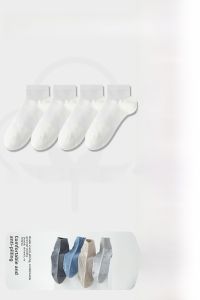 JINGCHI | Mens Summer Short Socks Breathable Sweat Absorbent Thin Sports Trendy Mesh Tube Socks Cotton Polyester Spandex Blend