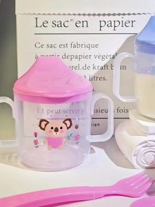 Cartoon PP 4-piece set of childrens tableware food grade materials baby food supplement compartment plates and bowls baby tableware bowl fork spoon water cup set