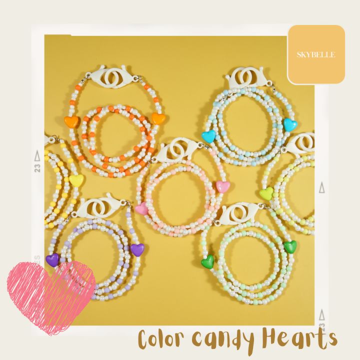 facemask and eyeglass lanyards color candy hearts / SkybellePH