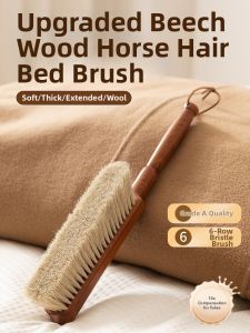 AOHU | Long Handle Horsehair Soft Bristle Bed Dust Removal Cleaning Brush