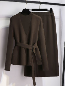 LANQIONG | Stylish Spring Knit Skirt Set