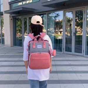 Tas Bayi 6032 - Tas Ransel Bayi 2in1 “Sunshine Deer” Diaper Bag Tas Perlengkapan Bayi Kasur Usb Tas Travel Bayi Susu Popok