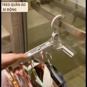 Móc treo quần áo di động 5 lỗ treo gắn cửa gấp gọn Móc phơi đồ linh hoạt xoay 360 gắn mọi nơi trong nhà mang du lịch-NIEVE