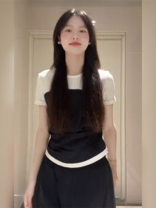 BINKAFENNY | Plus Size Womens T-Shirt Round Neck Short Sleeve Loose Fit Summer Top Belly Concealing Casual Comfortable Korean Style