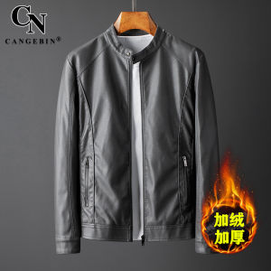 Mens Genuine Leather Jacket Coat Autumn Winter Thickened Fleece Lined Biker Style Top Layer Cowhide Short Fashion City