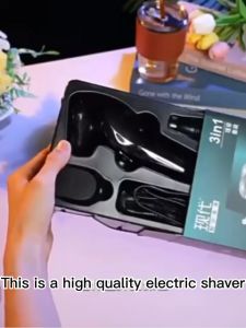 [Gifts for Boyfriend] 3 In 1 Electric Shaver for Men Rechargeable Three-blade Nose Trimmer Beard Razor Wet-Dry Dual Use Washable