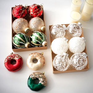 R.L.R.Ti Christmas Decorations 8cm Christmas Color Series Christmas Ball Ornaments Set Irregular Shape Christmas Tree Decorations