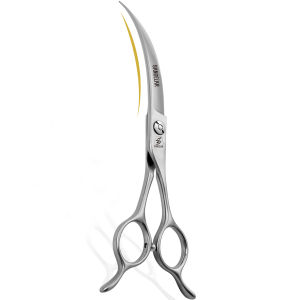 Sangelar 7.5 inch High-End Ultra Curved Pet Grooming Scissors Blade Curvature of 40°-45° Essential Scissors for Dog Groomers (Includes Case)