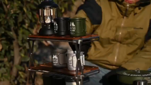 【Large capacity】Camping Water Cup 300ML with Foldable Handle Picnic Water Mug Aluminum Alloy Portable Cup Tableware