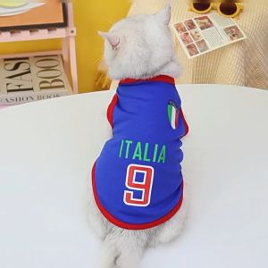 Baju Kaos Kucing Anjing Pakaian Olahraga Hewan Peliharaan Sepak Bola Basket Jaring Pakaian Kaus