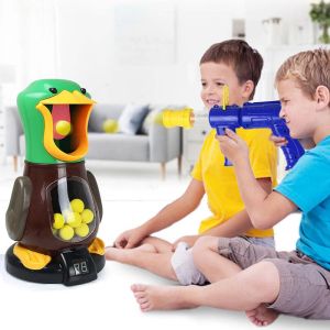 Hungry Shooting Duck Toys Air-powered Gun Soft Bullet Ball With Light Electronic Scoring Battle Games Funny Gun Toy for Kids
