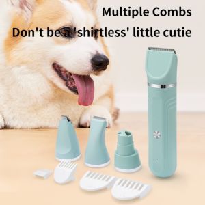 4 in 1 Dog Cat Hair Clippers Grooming Electric Pet Clipper Professional Silent Hair Cutter USB Rechargeable Pet Grooming Clipper