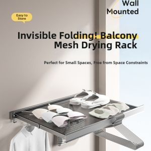 Foldable Adjustable Invisible Drying Rack for Clothes Shoes Socks