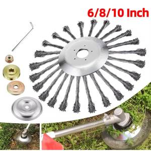 4/5/10 Inch Steel Wire Wheel Brush Universal Garden Grass Trimmer Head Removal Rust Weed Brush Cutter Head Lawn Mower Brush 