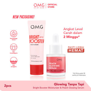 OMG Glowing Tanpa Tapi Starter Kit (Moisturizing + Serum) - Oh My Glow Bright Booster Moisturizer 25 g - Untuk Semua Jenis Kulit - Melembabkan Mencerahkan dan Menjaga Skin Barrier . Serum Mencerahkan dengan Kandungan Vit C + E